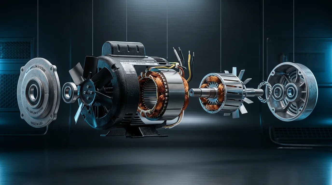 Exploded motor view